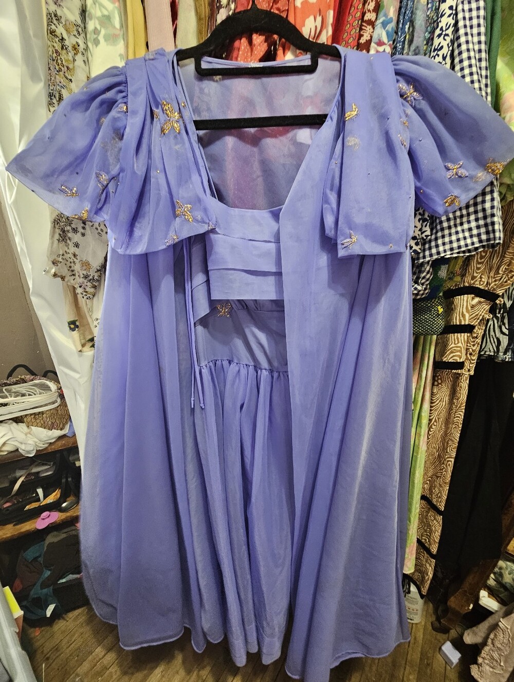 Rare Vintage Eyeful by the flaums Butterfly Nightgown Set